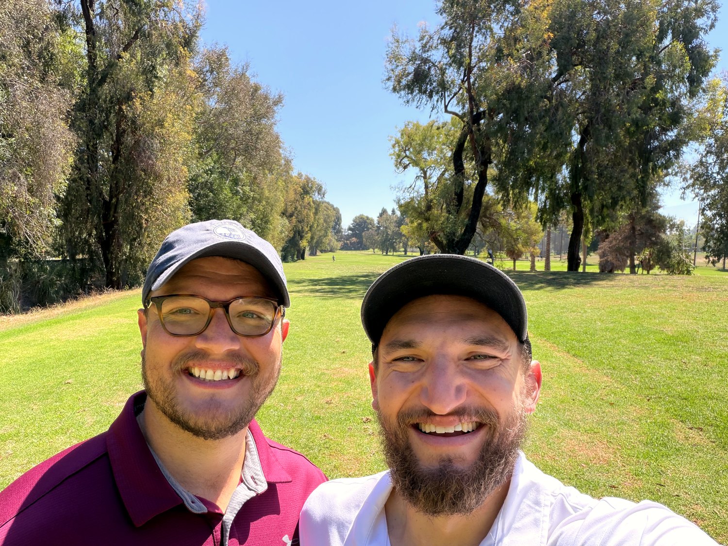 Central Coast Challenge co-founders Dan Desiderio and Eli Harris on a Central Coast golf course